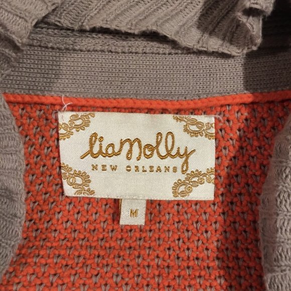 Lia Molly (Anthro) Ruffled Firelight Cardigan - M - Picture 9 of 9